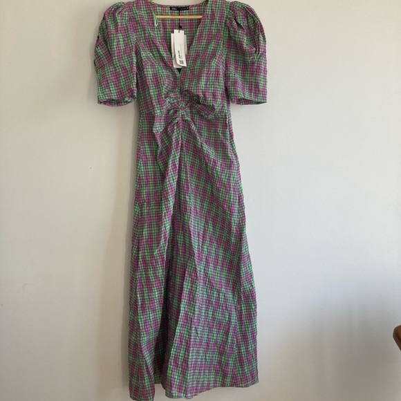 [ ₹1540 ] Zara Check Print Linen Dress - Picture 2 of 4